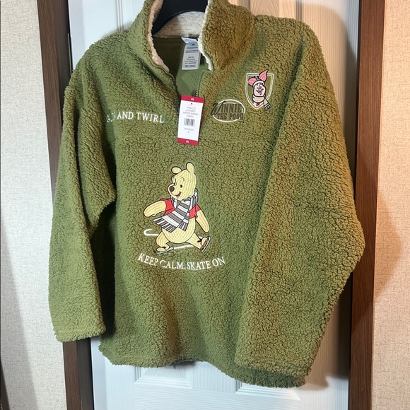 Disney Sweaters - Disney Green Fleece Hoodie with Winnie the Pooh